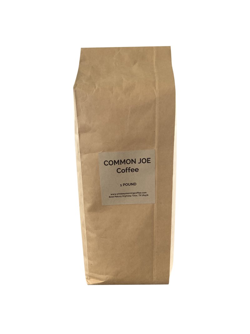 Common Joe Coffee comes in plain brown 1 pound bags