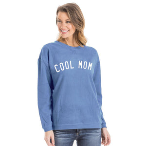 Cool Mom Corded Graphic Sweatshirt in Blue