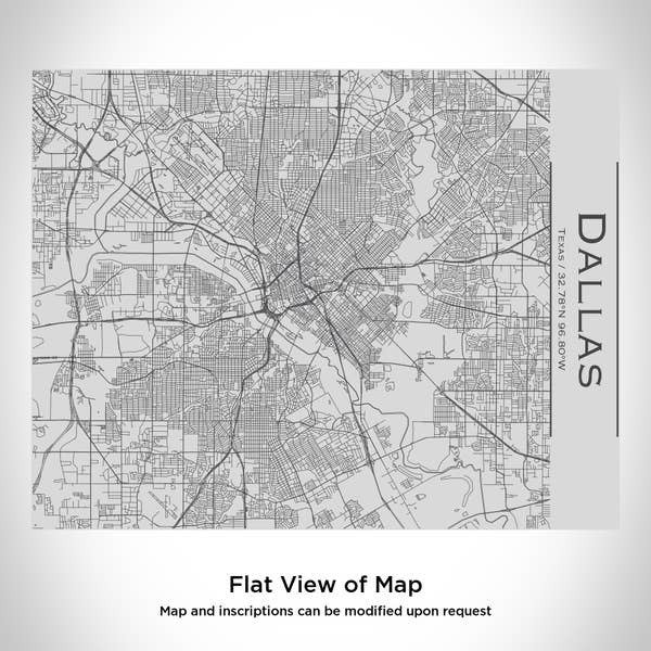 Engraved Map Bottle Bamboo Top - Dallas