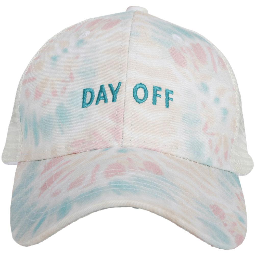 Girl wearing the Day Off Tie Dye Baseball Cap at the beach