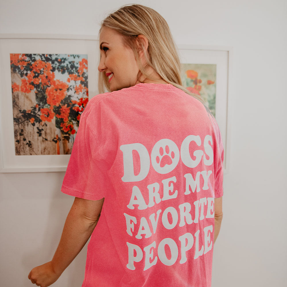Dogs Are My Favorite People T-Shirt in crunchberry