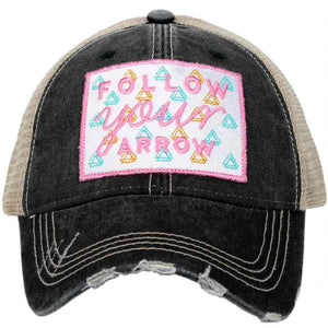Follow Your Arrow Trucker Hat in Black