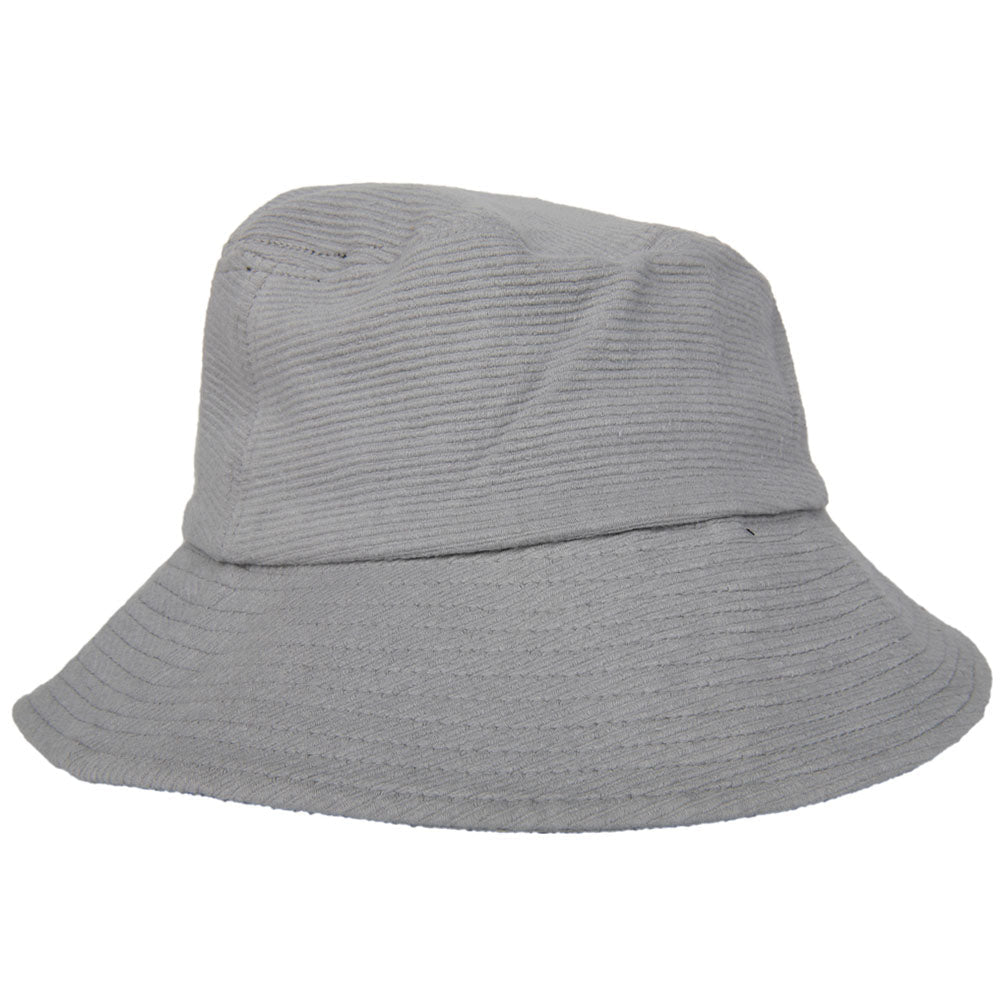Light Gray Corded Bucket Hat worn by model