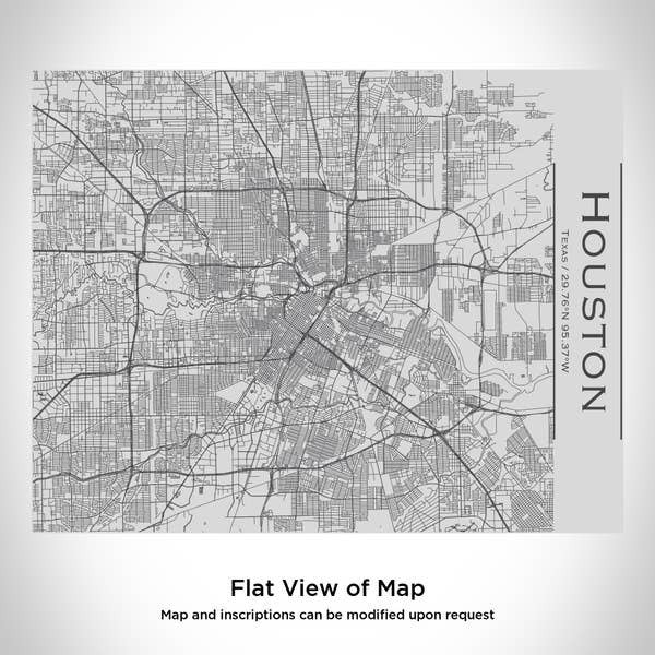Engraved Map Bottle Bamboo Top - Houston