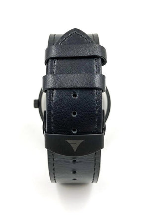 Multi bamboo watch with black leather from Everwood