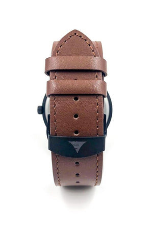 Zebrawood watch with brown leather from Everwood