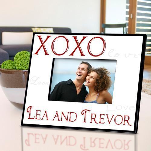 Personalized Valentine's Photo Frame - hugs and kisses