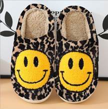 Leopard Happy Face Slippers, new arrival