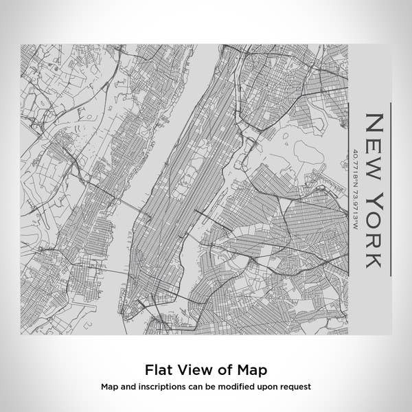 Engraved Map Bottle Bamboo Top - New York