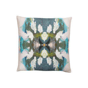 Peacock Blue Linen Cotton Pillow from Laura Park Designs in a variety of blues 22" square