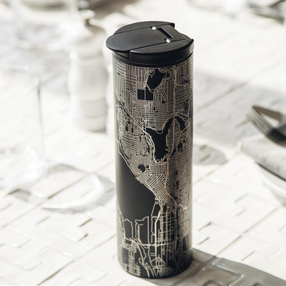 Pick Your City Matte Black Map Tumbler