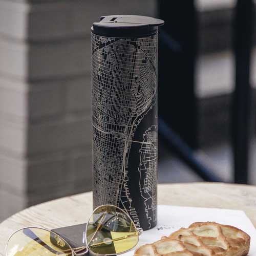 Engraved Map Tumbler Matte Black - Plano