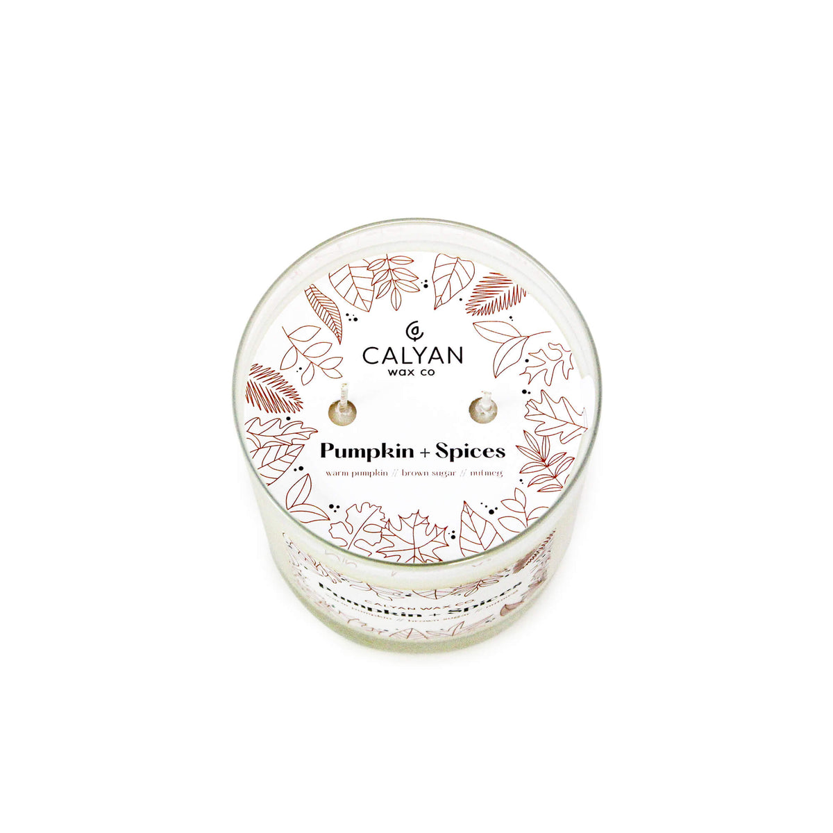 Pumpkin + Spices Soy Candle from Calyan Wax Co. top view