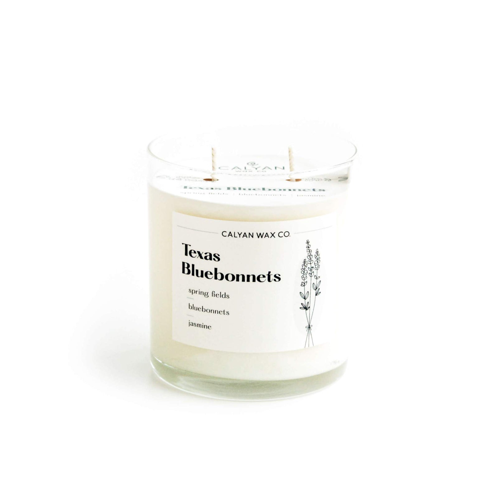 Texas Bluebonnet limited edition candle in glass tumbler from Calyan Wax