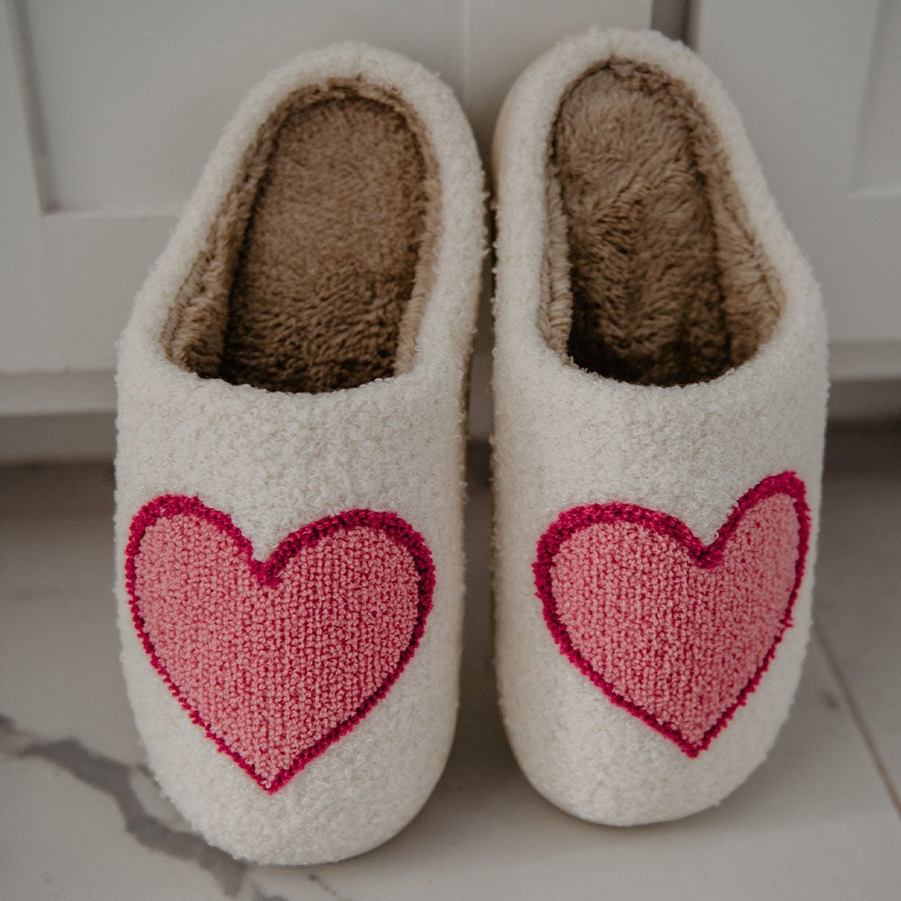 Pink &amp; Red Heart Slippers
