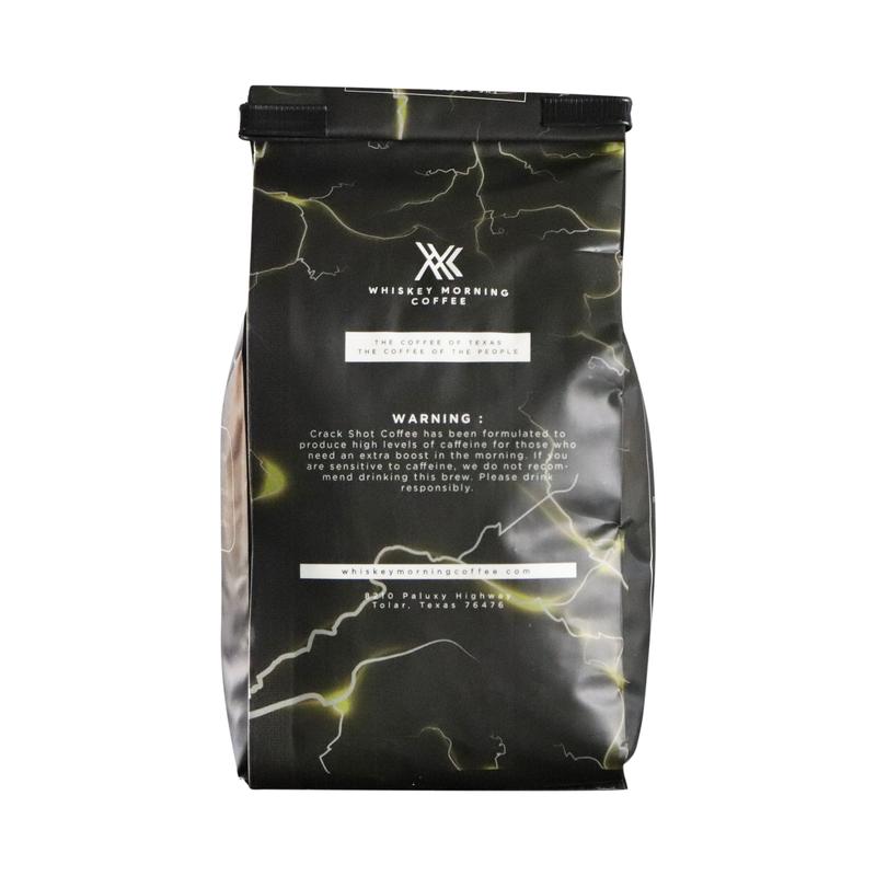 Crack Shot Coffee sensitive to caffeine warning