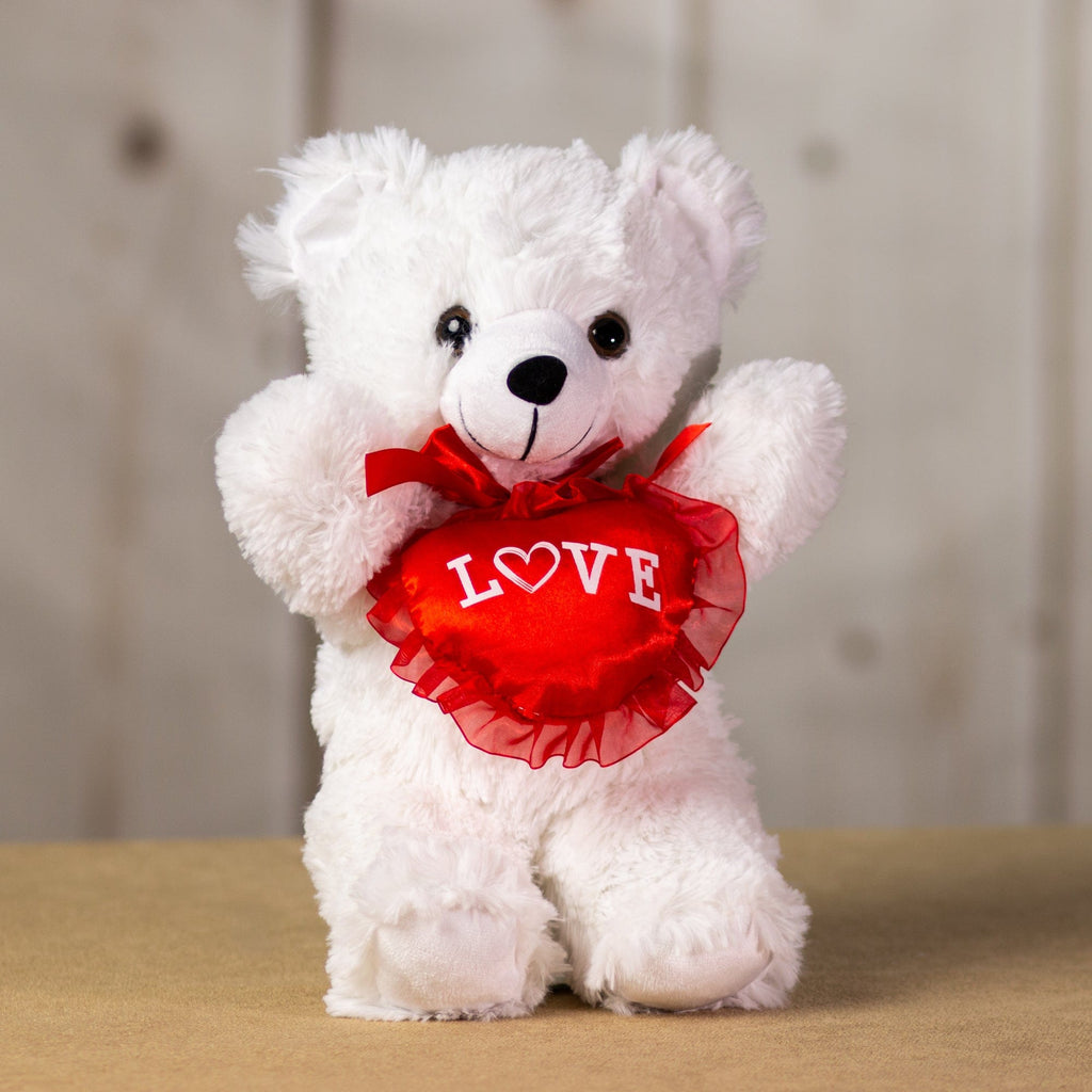 White Valentine Bear stands 14&quot; tall head to toe