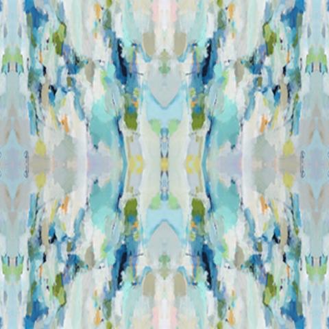 Wintergreen Throw Blanket in shades of green and blue from Laura Park Designs color swatch