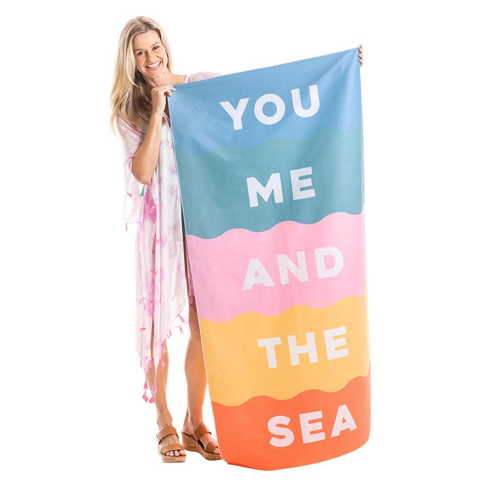 You Me And The Sea Quick Dry Beach Towel is super absorbent soft microfiber from Katydid